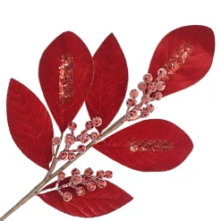 SPRAY LEAVES 31.5″ SILVER GLITTER