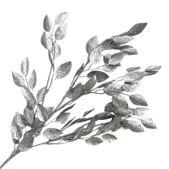 SPRAY LEAVES APPLE 29.5″ SILVER GLITTER