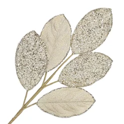 SPRAY LEAVES BAY 28″ ICE BLUE GLITTER
