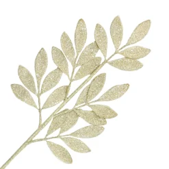 SPRAY LEAVES BAY 26″ IVORY GLITTER