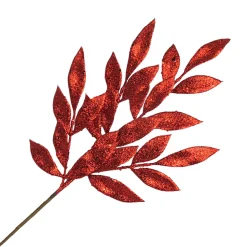 SPRAY LEAVES BAY 22″ RED 22″ GLITTER