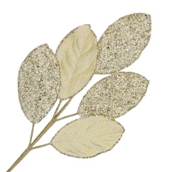 SPRAY LEAVES BAY 28″ SILVER GLITTER
