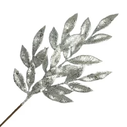 SPRAY LEAVES BAY 22″ SILVER GLITTER