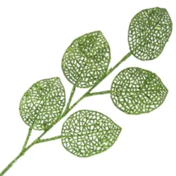 SPRAY LEAVES CALLA LILY MESH 24″ GREEN GLITTET