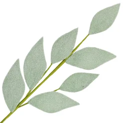 SPRAY LEAVES FABRIC 26″ WOOL SAGE GREEN FROSTED