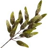 SPRAY LEAVES LONG 27″ GREEN W/ GOLD GLITTER