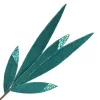 SPRAY LEAVES LONG 22.5″ PEACOCK VELVET W/ GLITTER