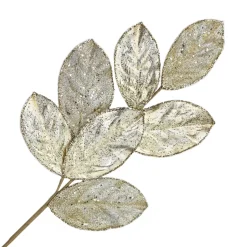 SPRAY LEAVES MAGNOLIA 26.5″ GOLD/SILVER METALLIC W/GLITTER