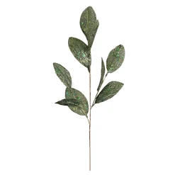 SPRAY LEAVES MAGNOLIA 28″ GREEN GLITTER