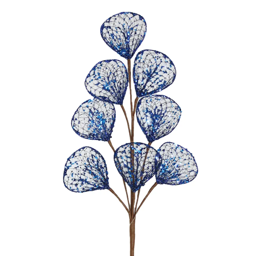 SPRAY LEAVES MESH 26″ MIDNIGHT BLUE GLITTER