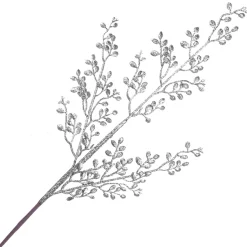 SPRAY LEAVES MINI 26″ SILVER GLITTER