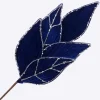 SPRAY LEAVES VELVET 22″ ROYAL BLUE W/ SILVER GLITTER