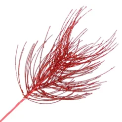 SPRAY NEEDLE PINE LONG 26″ RED GLITTER