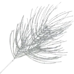 SPRAY NEEDLE PINE LONG 26″ SILVER GLITTER