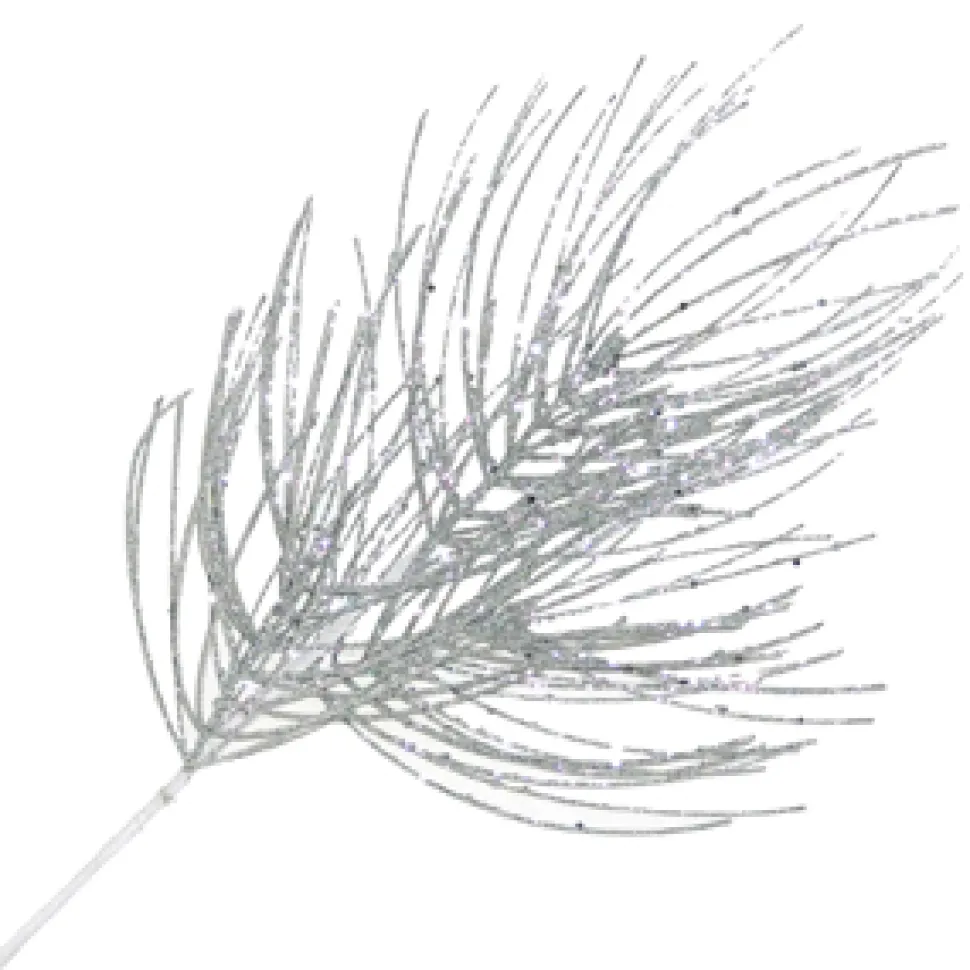 SPRAY NEEDLE PINE LONG 26″ SILVER GLITTER