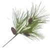 SPRAY PINE 28″ LONG NEEDLE W/ CONE MOSS GREEN FLOCK