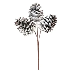SPRAY PINE CONE 14″ NATURAL FLOCKED 3 CONES