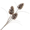 SPRAY PINE CONE 24″ NATURAL ICED ON BRANCH W/ GRASS