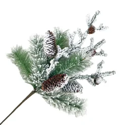 SPRAY PINE FLOCKED 24″ MIXED PINE W/ PINE CONES