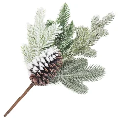 SPRAY PINE FLOCKED 16″ PE PINE W/ CONE