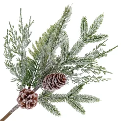 SPRAY PINE FROSTED 17″ MIXED PINE W/ PINE CONES