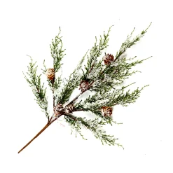 SPRAY PINE FROSTED 27.5″ NATURAL W/ CONES & ICE