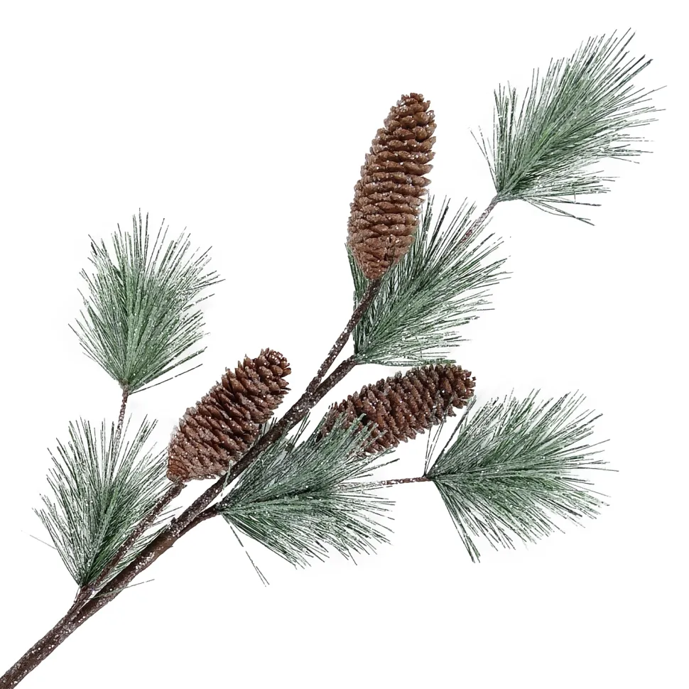 SPRAY PINE FROSTED 31.5″ NEEDLE PINE W/ CONES