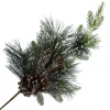 SPRAY PINE SNOWY 28″ NEEDLE PINE W/ CONES