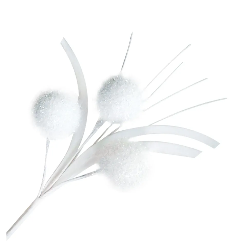 SPRAY SNOWBALLS W/ TWIGS 19″ WHITE