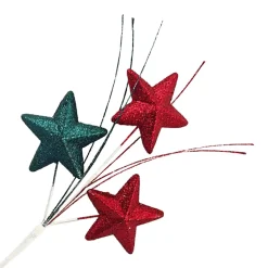 SPRAY STAR 19.5″X3 RED/ EMERAL GREEN GLITTER