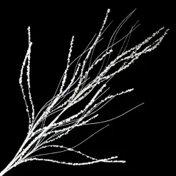 SPRAY TWIG 39″ WHITE W/ MINI BALLS