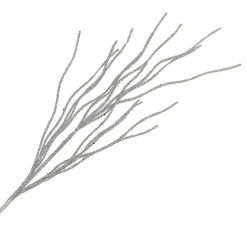 SPRAY TWIGS BEADED 29.5″ SILVER GLITTER | FOAM