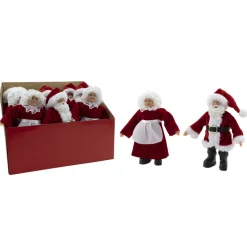STANDING SANTA 07″ ORN MR. & MRS. RED/WHITE
