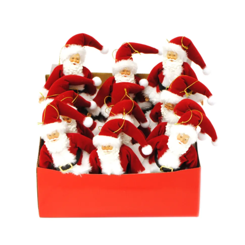 STANDING SANTA 07″ ORN RED/WHITE 12PCS IN DISPLAY BOX