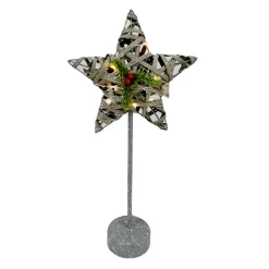 STAR TABLE DECOR PLASTIC 19.5″ WITH METAL BASE & DECORATION WITH 10 LED LIGHTS