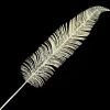 STEM FERN FEATHER 30″ IVORY GLITTER W/BEADS
