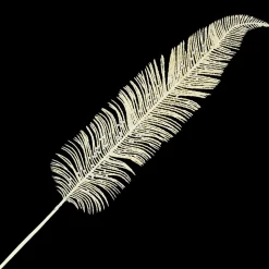 STEM FERN FEATHER 30″ IVORY GLITTER W/BEADS