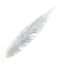 STEM FERN LEAF 22.5″ GLITTER SILVER