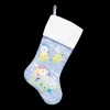 STOCKING 20.5″ BLUE KNITTED W/DOG EMB AND FLEECE CUFF