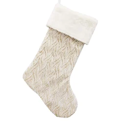 STOCKING 20″ IVORY/GOLD