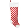 STOCKING 25″ RED POM POM & FLEECE WITH FAUX FUR CUFF HEEL & TOE