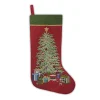STOCKING 19″ RED W/ TAPESTRY, CHRISTMAS & GIFTS DESIGN