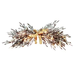 SWAG FROSTED / ICED 32″ W/ 24 LED LIGHTS BROWN /CLEAR