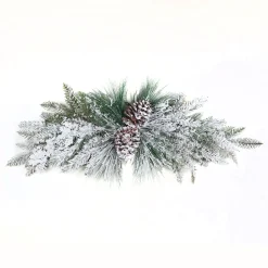 SWAG PINE 31″ FLOCKED MIXED PINE W/ PINE CONES