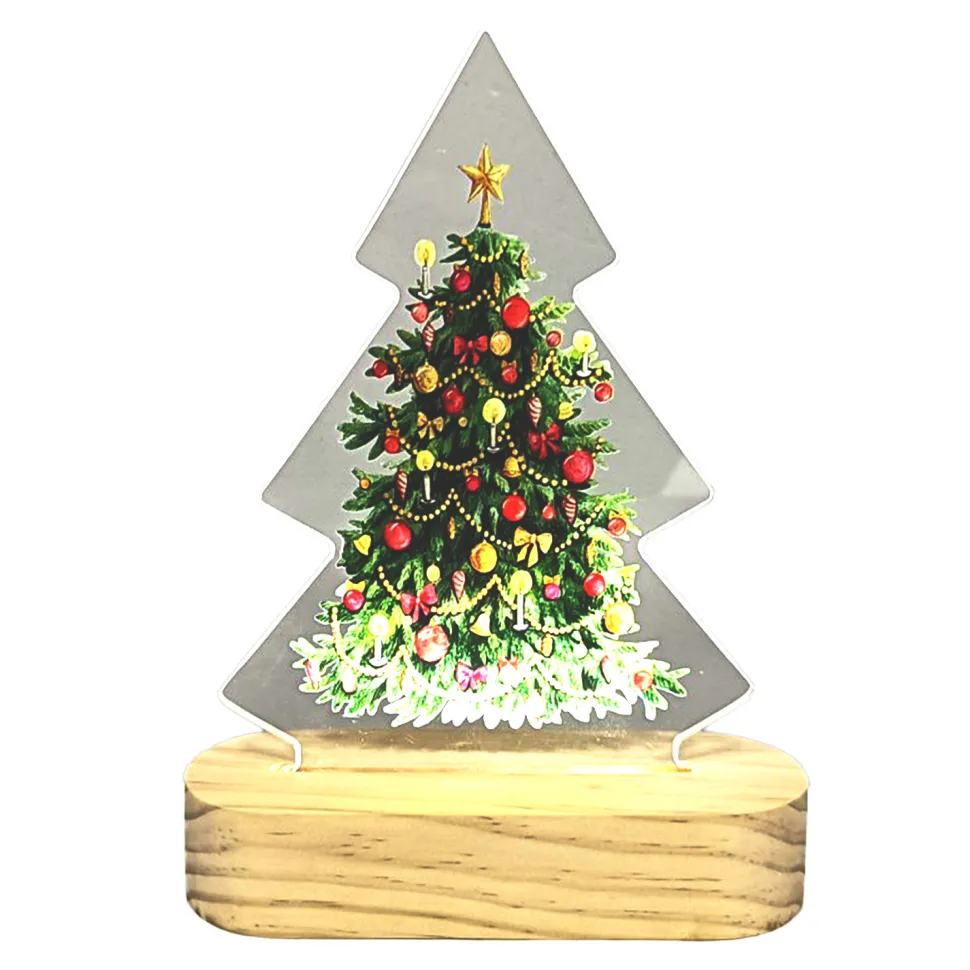 TABLE DECOR PINEWOOD | ACRYLIC LED LIGHTS 6″ X 2.5″ X 8″ – CHRISTMAS TREE