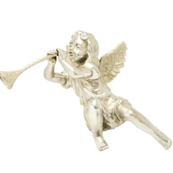 TABLETOP CHERUB 13.5″X9.5″ CHAMPAGNE W/GLITTER