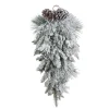 TEARDROP PINE 28″ FLOCKED MIXED PINE |W/ PINE CONES 28″