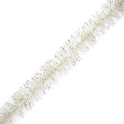 TINSEL GARLAND LT GOLD / WHITE 4″ X 5PLY X 9′