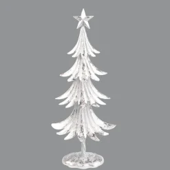 TREE 16″ WHITE METAL W/ SILVER FOIL