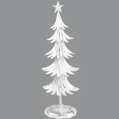 TREE 20″ WHITE METAL W/ SILVER FOIL